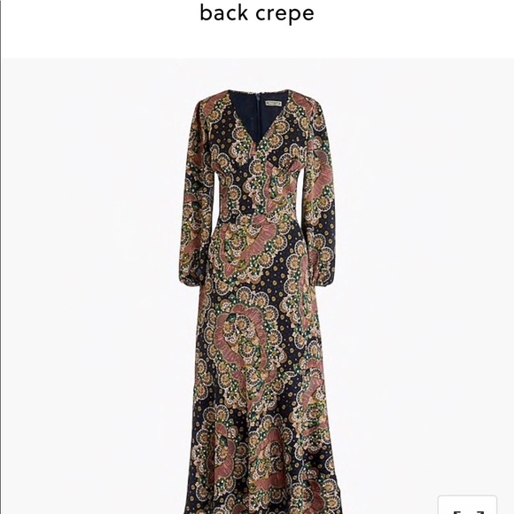 Point Sur paisley dress in satin-back crepe - Picture 3 of 6